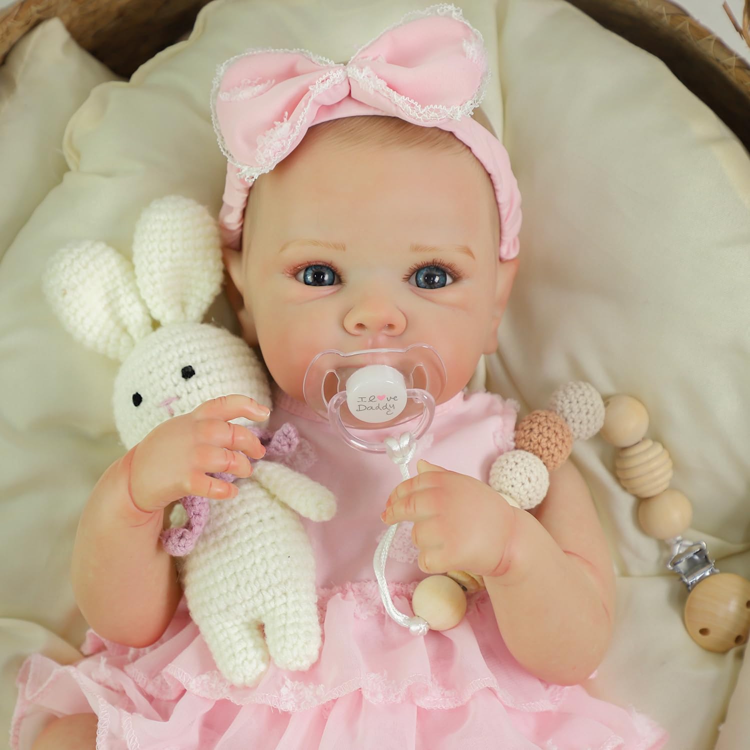 KSBD Reborn Baby Dolls - 20 Inch Realistic Baby Doll Real Life Baby Dolls Lifelike Newborn Baby Doll Girl with Soft Full Vinyl Body and Accessories can Swimming Baby Dolls for 3+ Years Old Kids Gifts