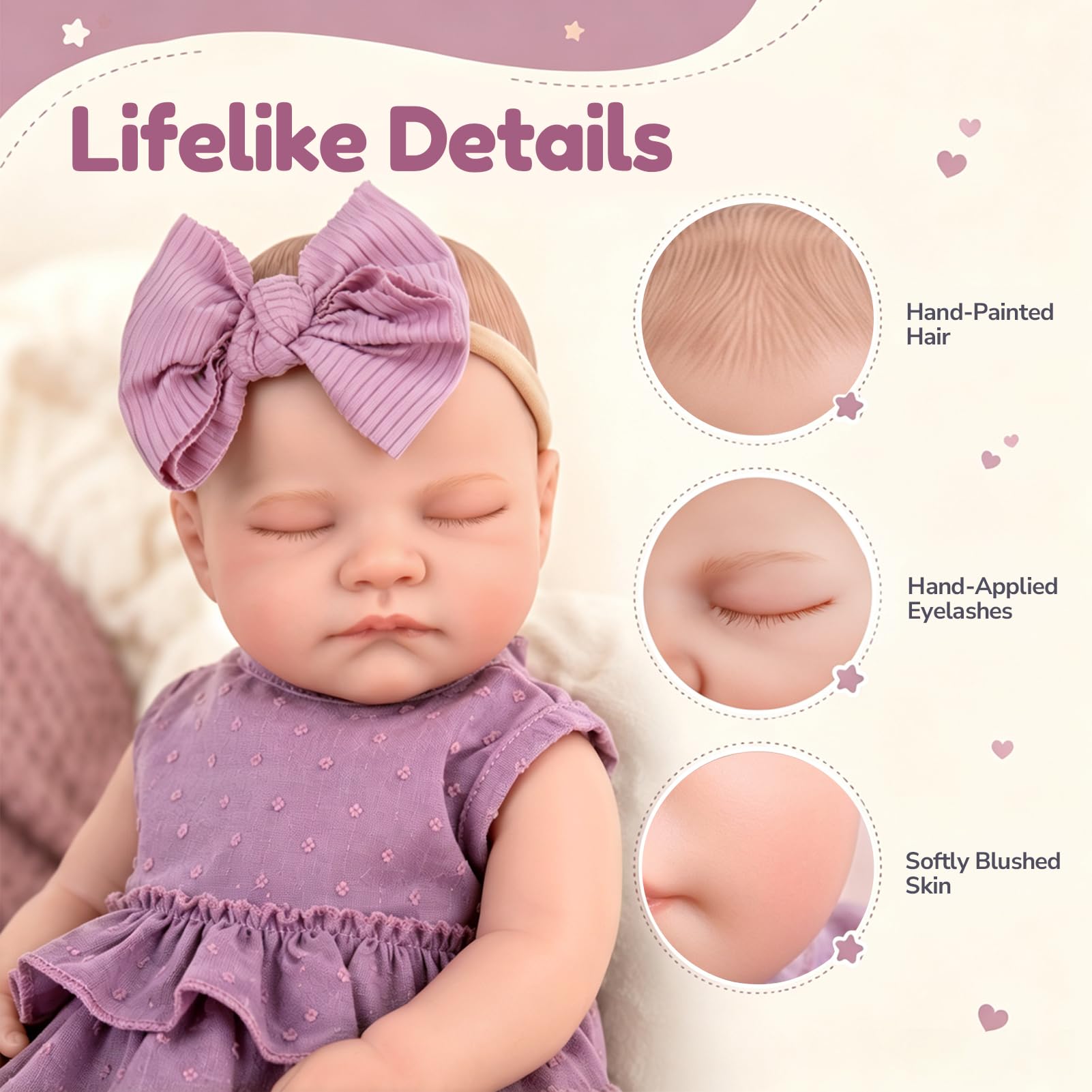Aori Reborn Baby Dolls, 20-Inch Real Life Baby Girl