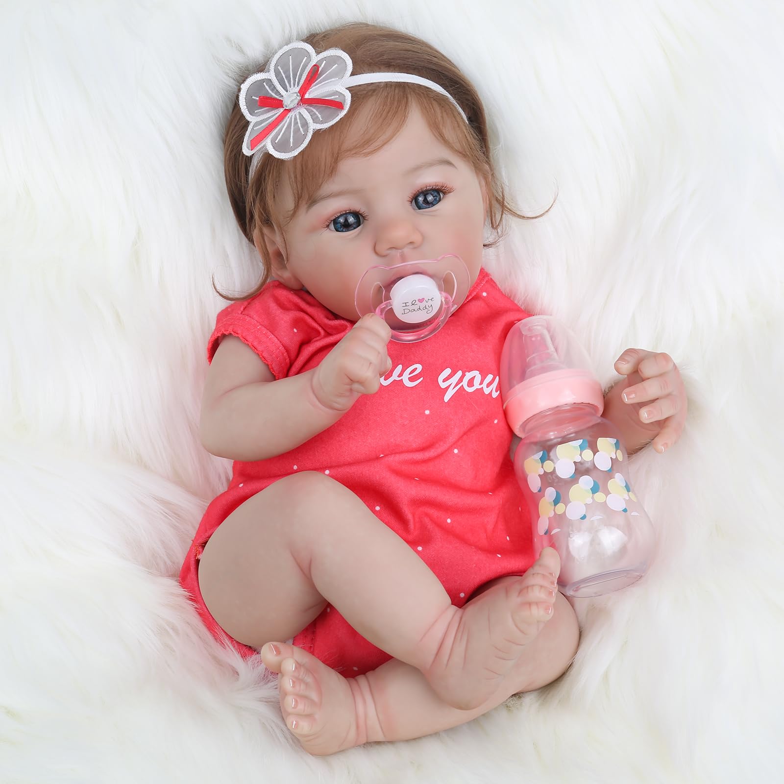 WOOROY Realistic Reborn Baby Doll, 18-Inch Lifelike Newborn, Real Life Girl