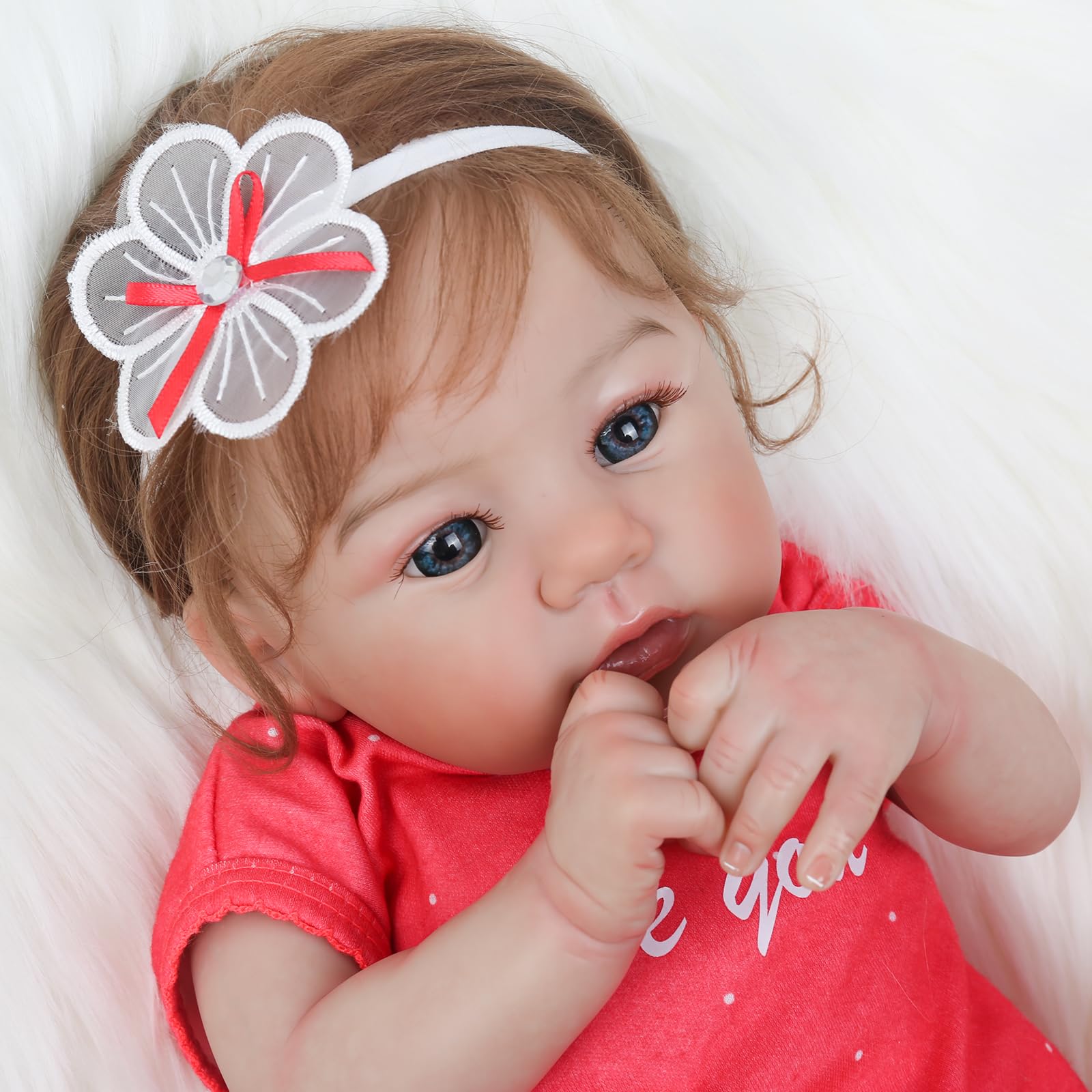WOOROY Realistic Reborn Baby Doll, 18-Inch Lifelike Newborn, Real Life Girl
