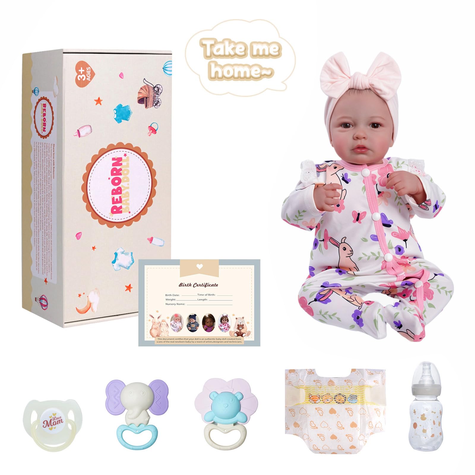 BABESIDE Reborn Baby Dolls - 20 Inch Cute Soft Vinyl Realistic Baby Doll