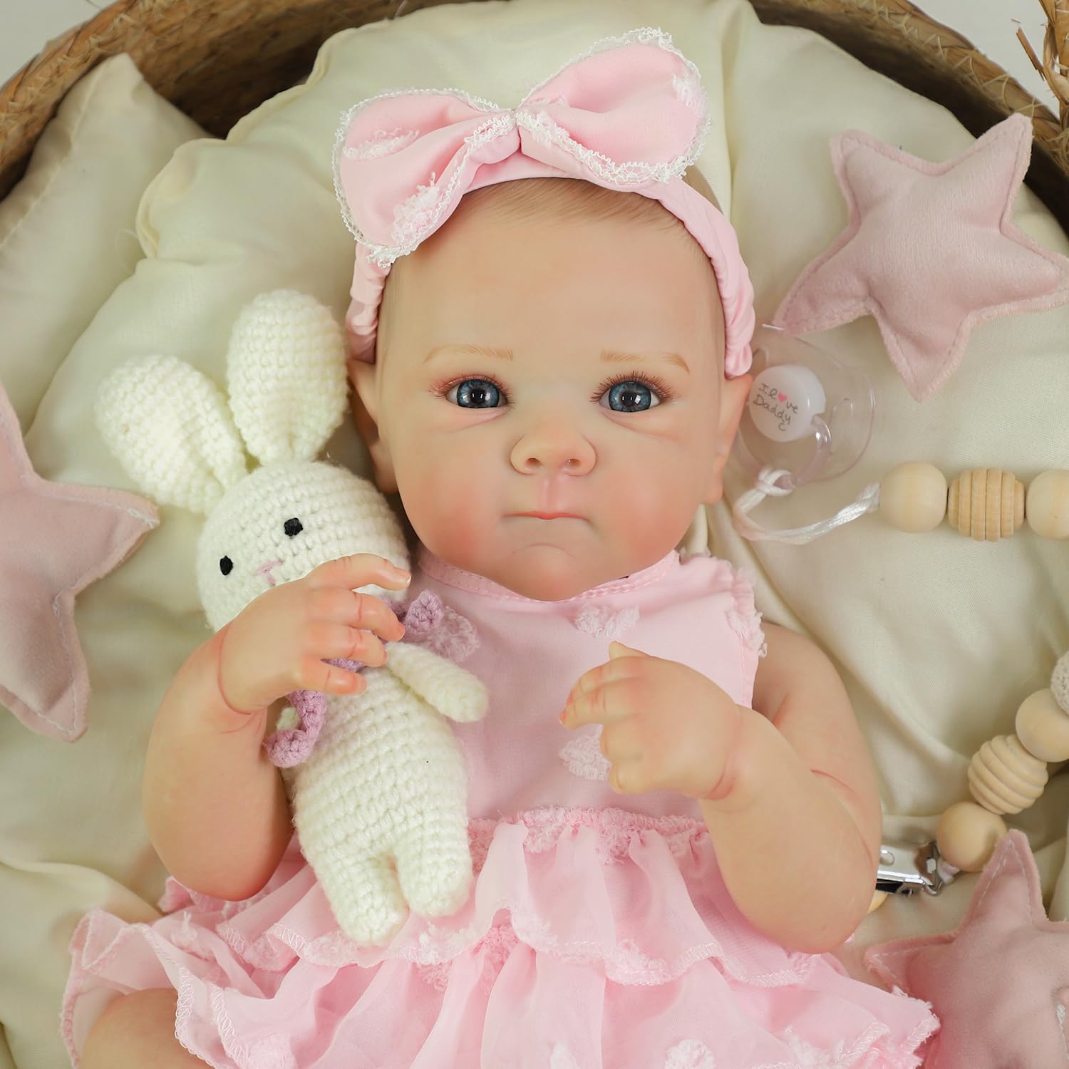 KSBD Reborn Baby Dolls - 20 Inch Realistic Baby Doll Real Life Baby Dolls Lifelike Newborn Baby Doll Girl with Soft Full Vinyl Body and Accessories can Swimming Baby Dolls for 3+ Years Old Kids Gifts