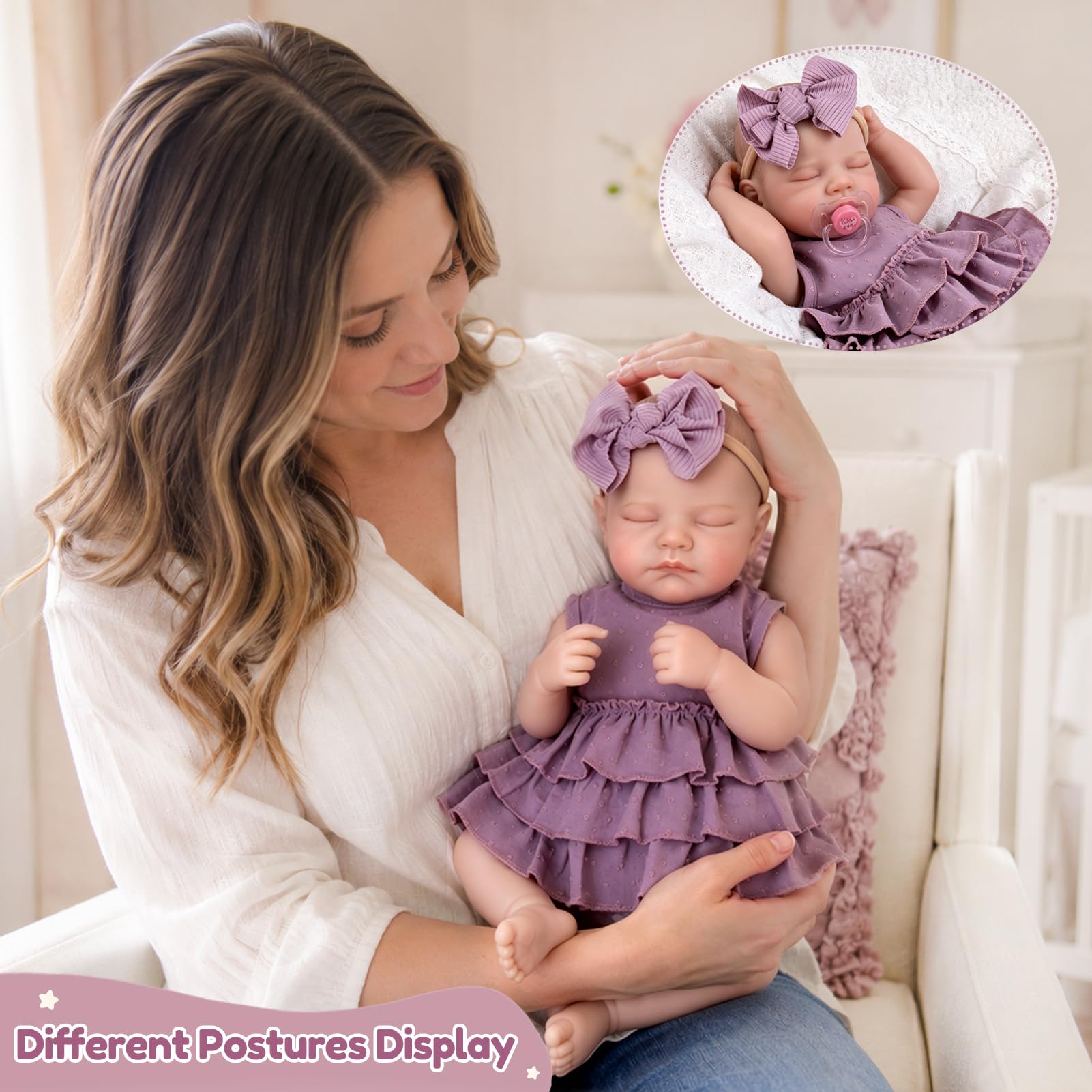 Aori Reborn Baby Dolls, 20-Inch Real Life Baby Girl