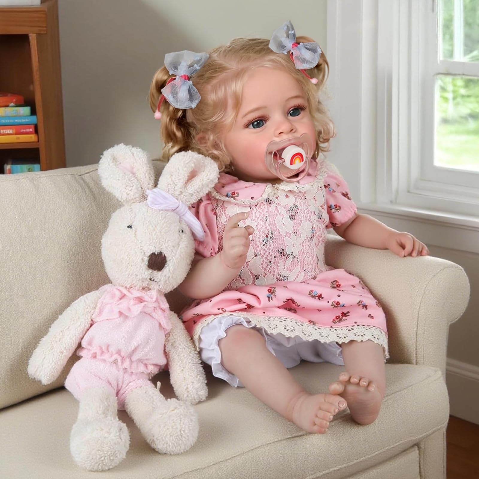 CHAREX Realistic Reborn Baby Doll, 20-Inch Lifelike Girl,Real-Life Toddler
