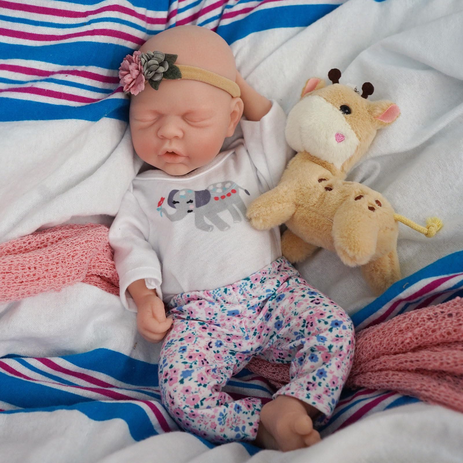 MYREBABY Lifelike Reborn Baby Dolls - 12-inch Full Silicone Newborn Girl, Real Life Baby Dolls with Clothes & Feeding Accessories Set for Kids Age 3+