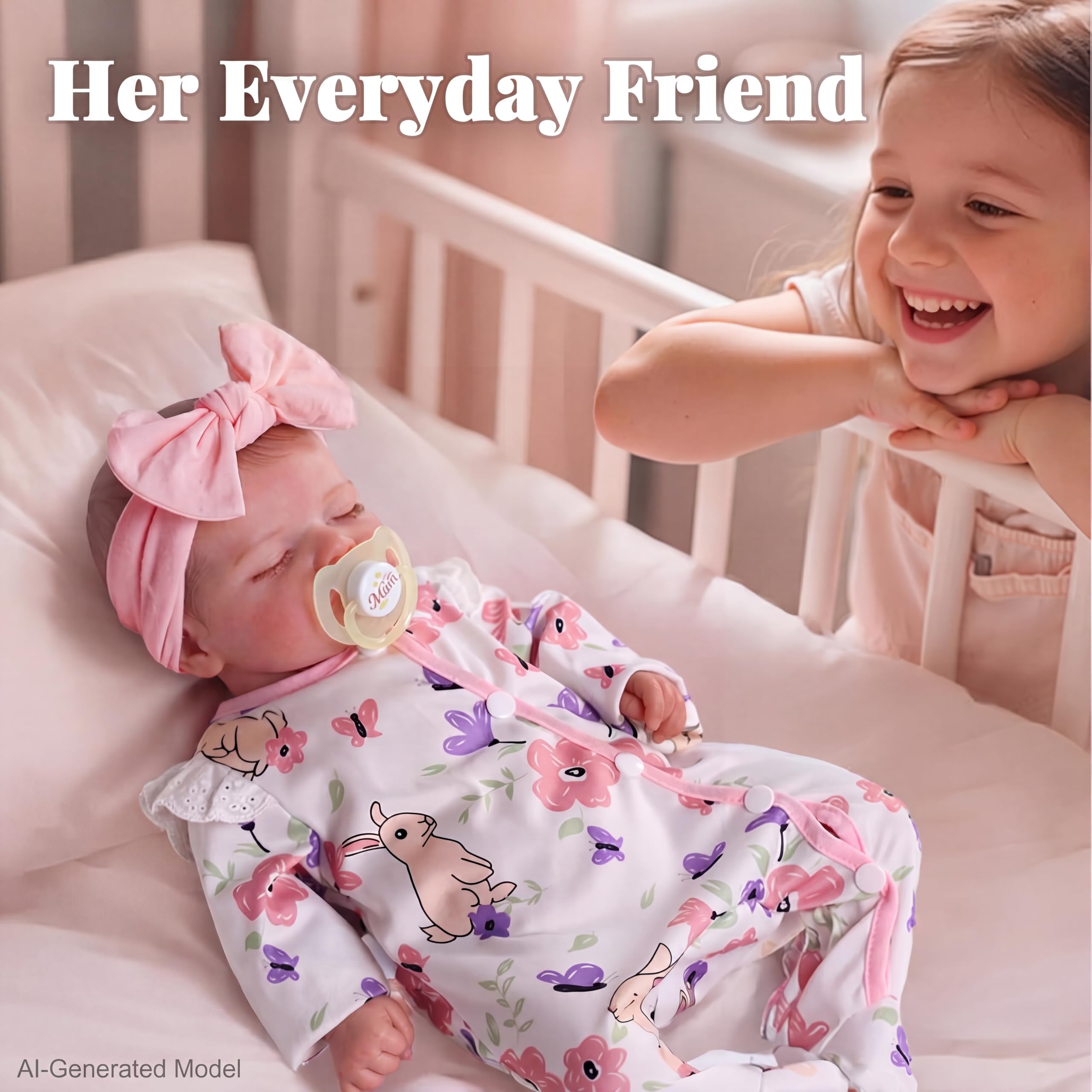 BABESIDE 20 Inch Reborn Baby Dolls Girl, Realistic Newborn Baby Doll