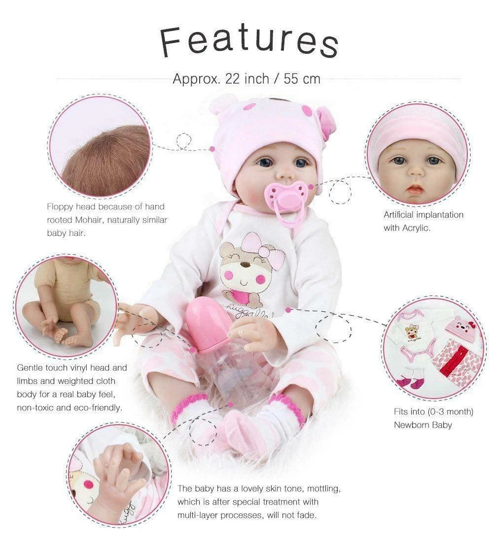 Sophie — 22-Inch Blue-Eye Full-Body Reborn Girl Doll — product image 2
