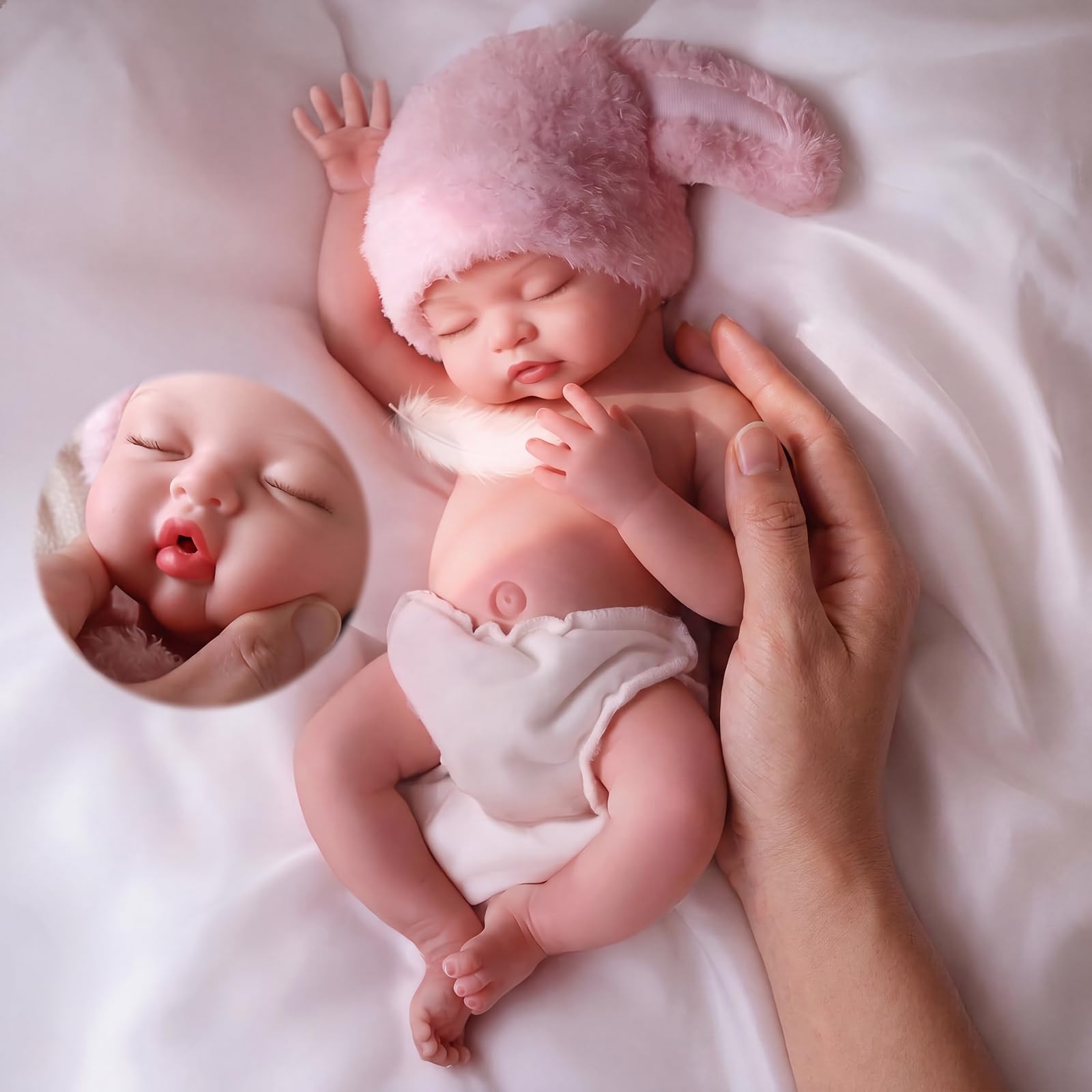 BABESIDE Silicone Baby Doll 16Inch Reborn Dolls with Weighted Lifelike Feel