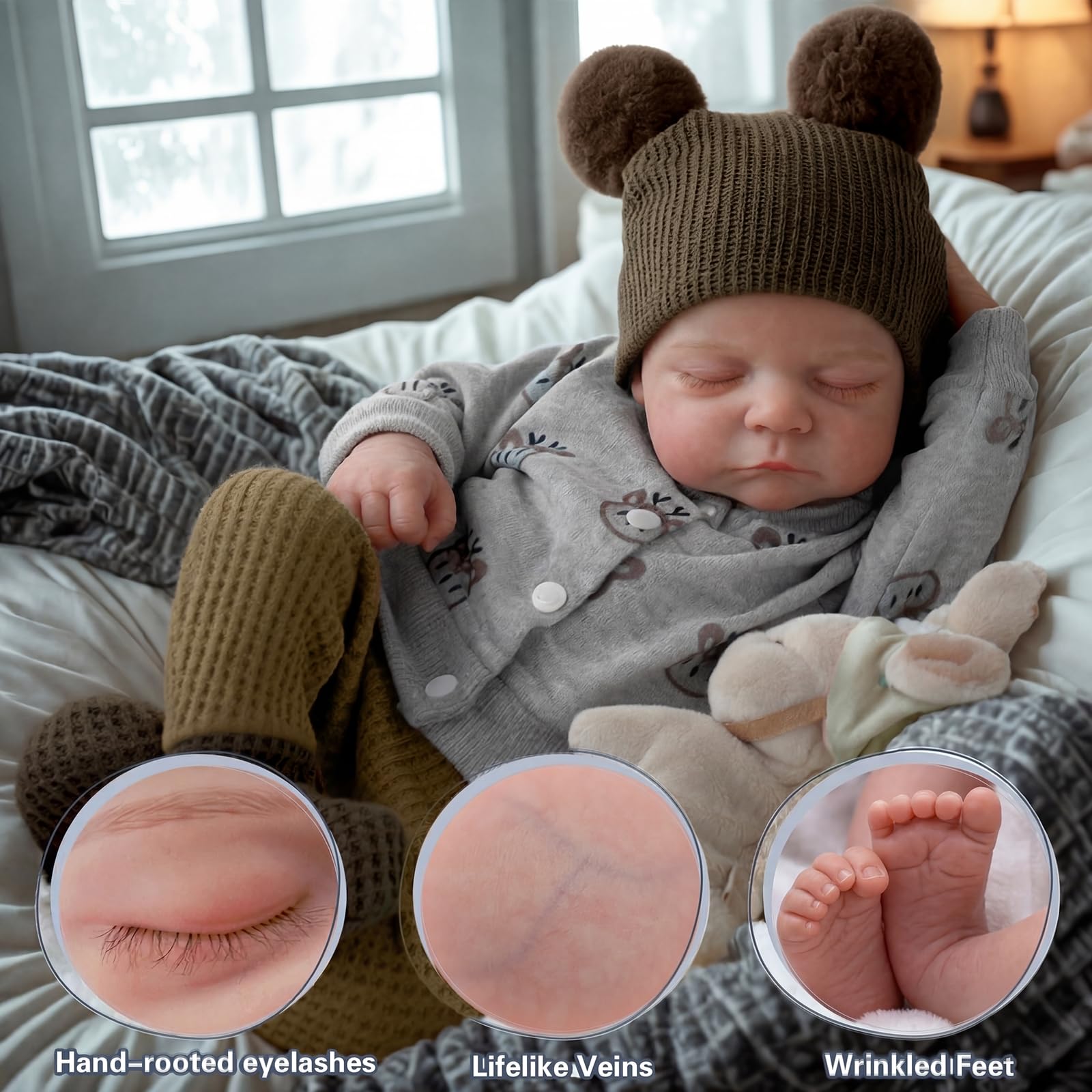 BABESIDE Reborn Baby Dolls Boy, 17 Inch Realistic Doll with Accessories