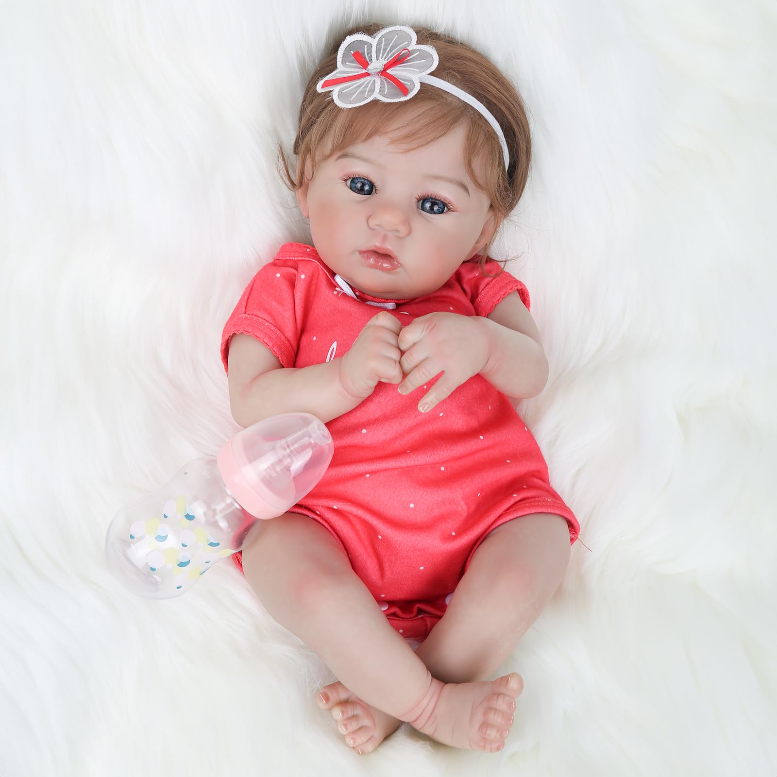 WOOROY Realistic Reborn Baby Doll, 18-Inch Lifelike Newborn, Real Life Girl