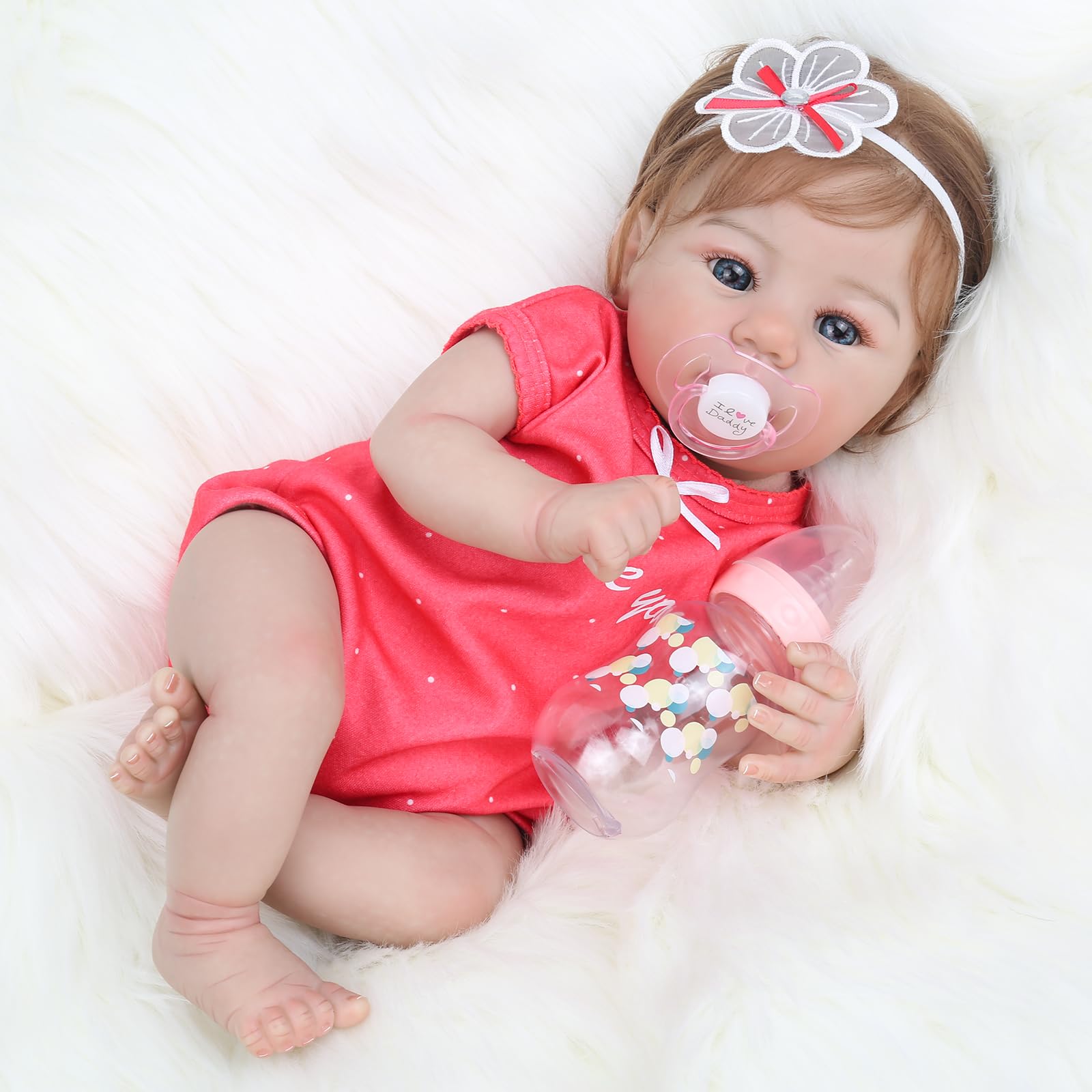 WOOROY Realistic Reborn Baby Doll, 18-Inch Lifelike Newborn, Real Life Girl