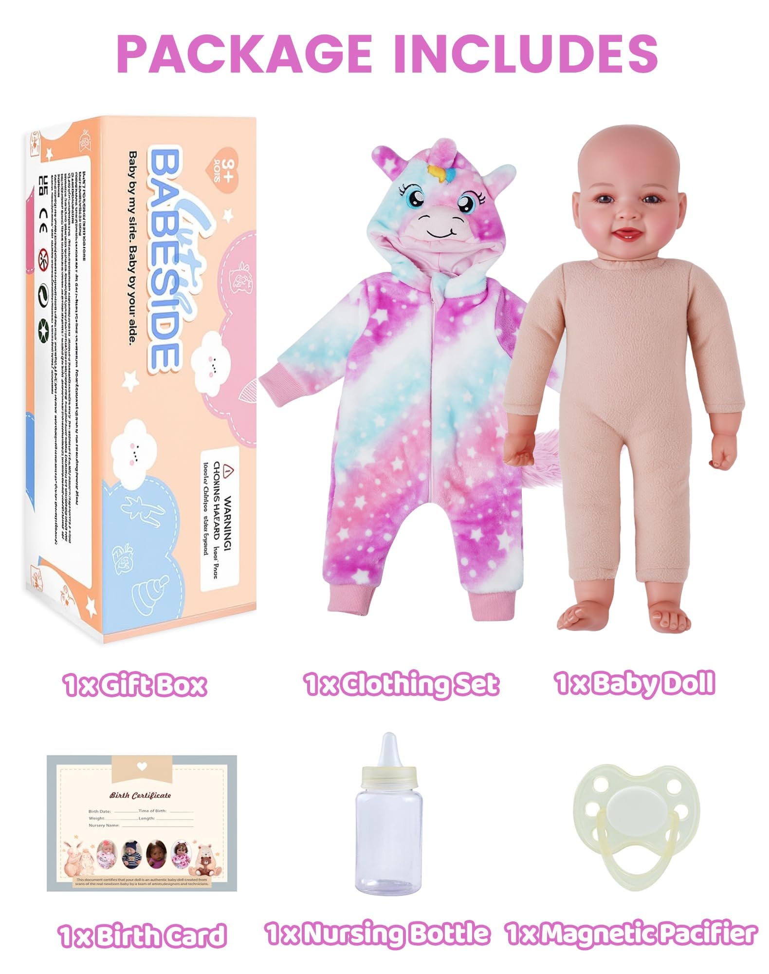 BABESIDE Baby Dolls, 17inch Large Realistic Cute Soft Body Baby Doll