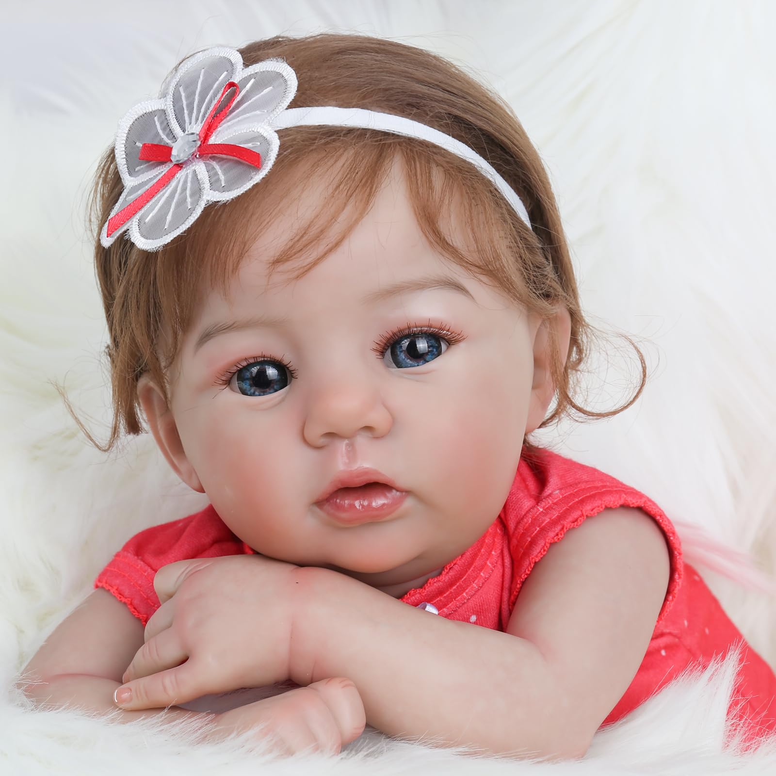 WOOROY Realistic Reborn Baby Doll, 18-Inch Lifelike Newborn, Real Life Girl
