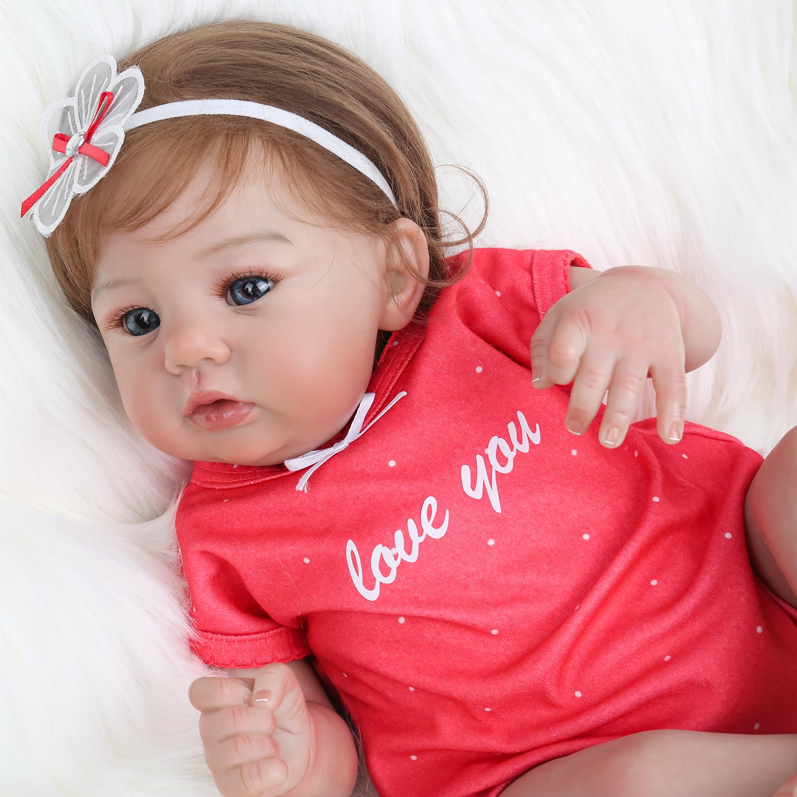 WOOROY Realistic Reborn Baby Doll, 18-Inch Lifelike Newborn, Real Life Girl