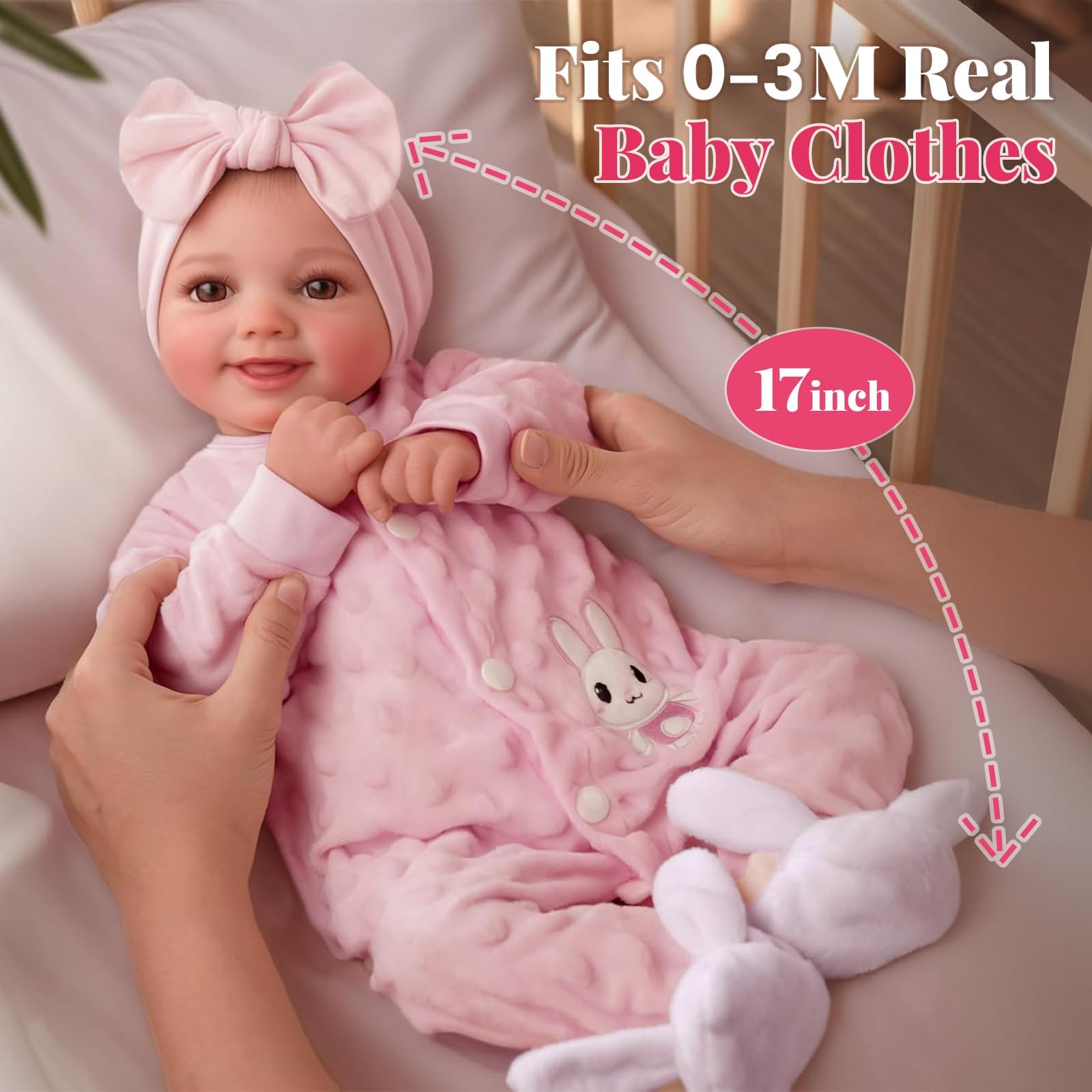 BABESIDE Reborn Baby Dolls Sunny - 17 Inch Cute Realistic Baby Doll