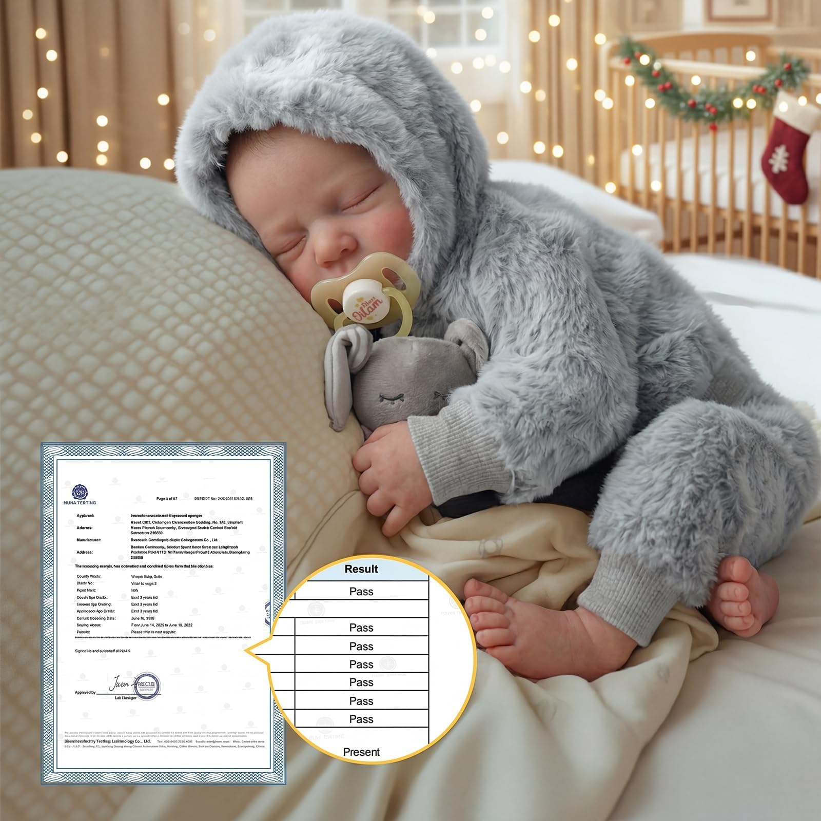 BABESIDE 17 Inch Lifelike Reborn Baby Dolls, Full Body Vinyl Boy