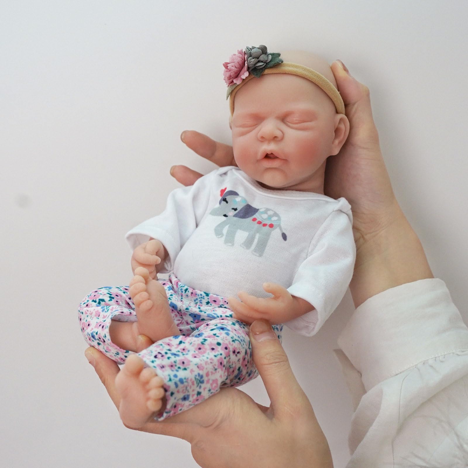 MYREBABY Lifelike Reborn Baby Dolls - 12-inch Full Silicone Newborn Girl, Real Life Baby Dolls with Clothes & Feeding Accessories Set for Kids Age 3+