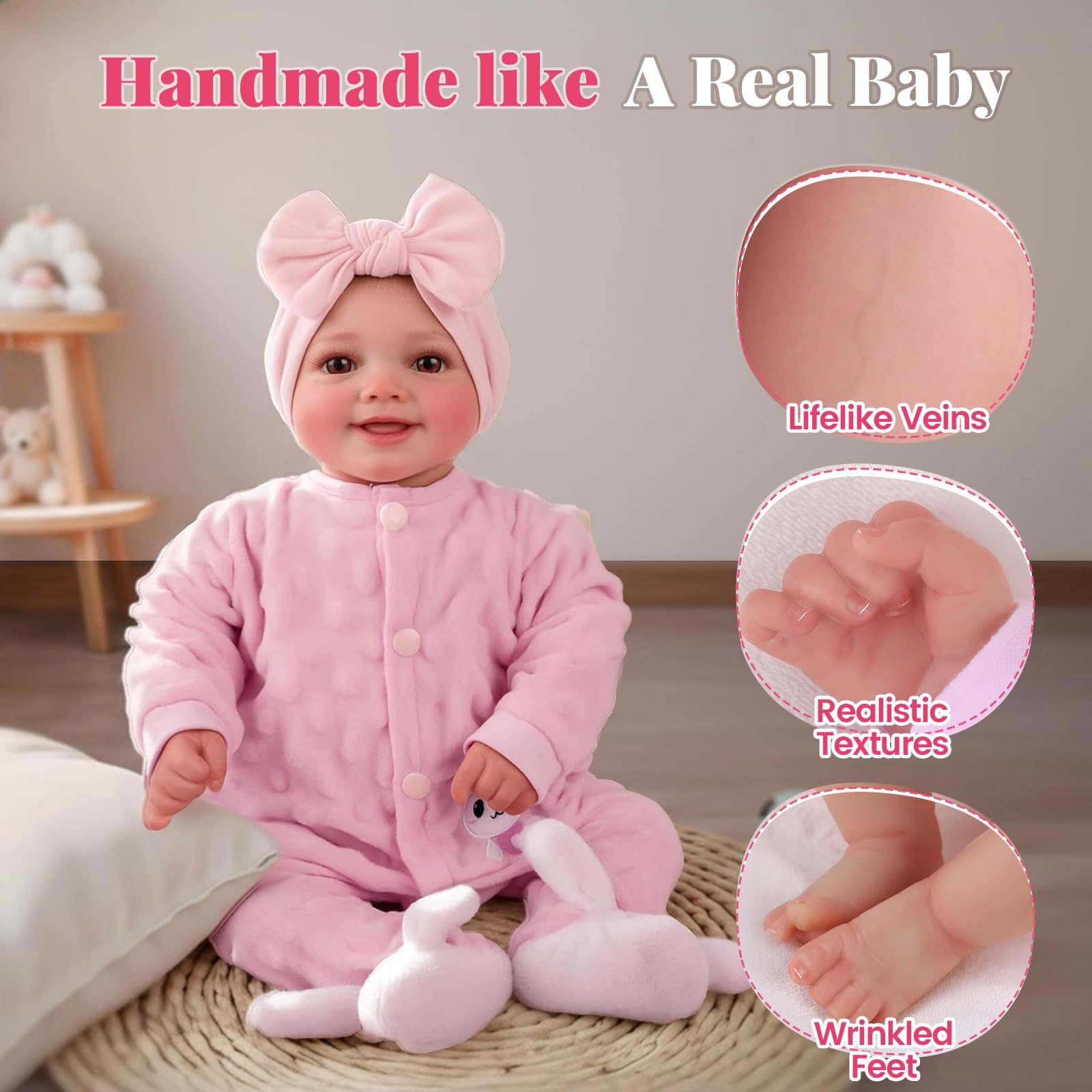 BABESIDE Reborn Baby Dolls Sunny - 17 Inch Cute Realistic Baby Doll