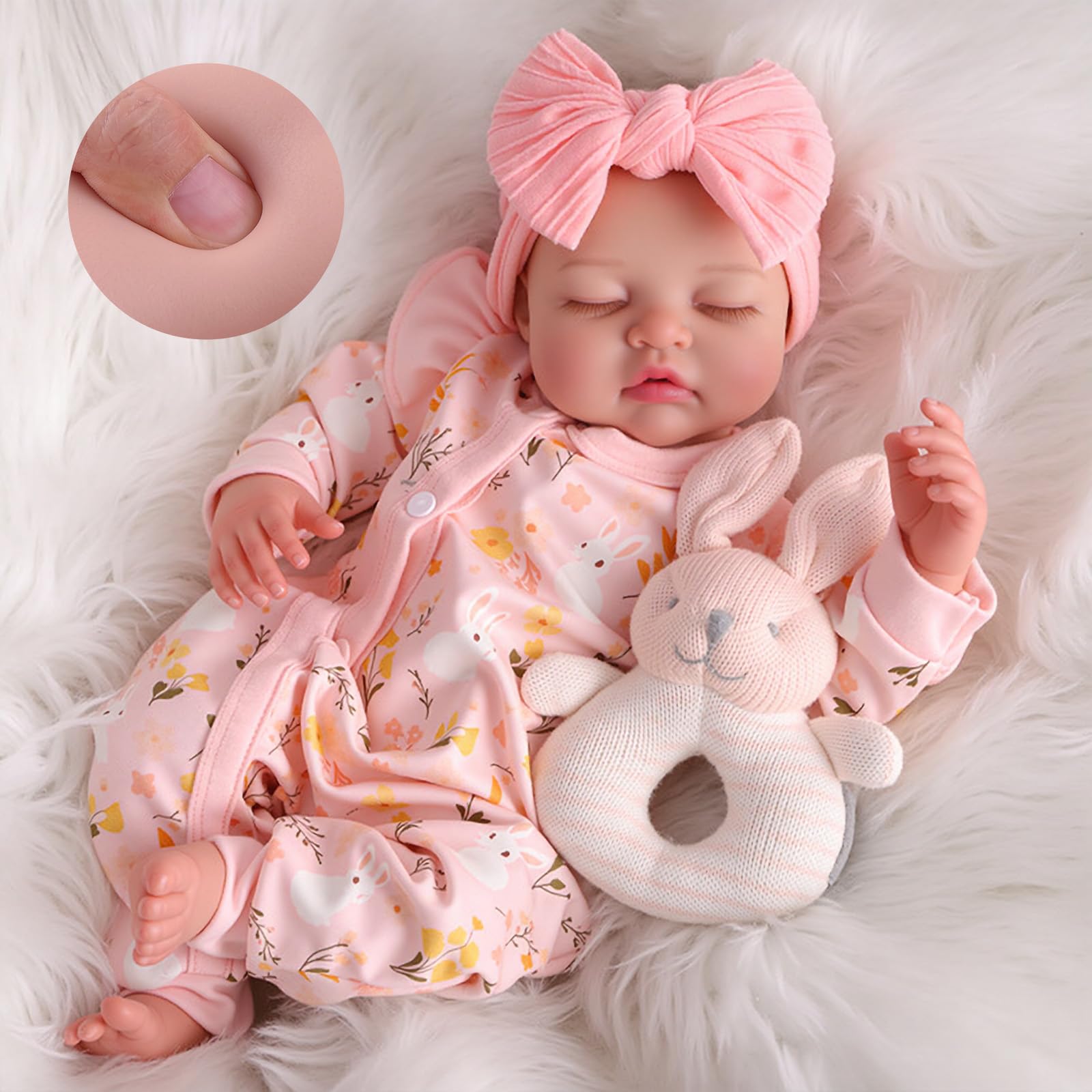 BABESIDE Reborn Baby Dolls Girl, 17 Inch Realistic Doll with Accessories