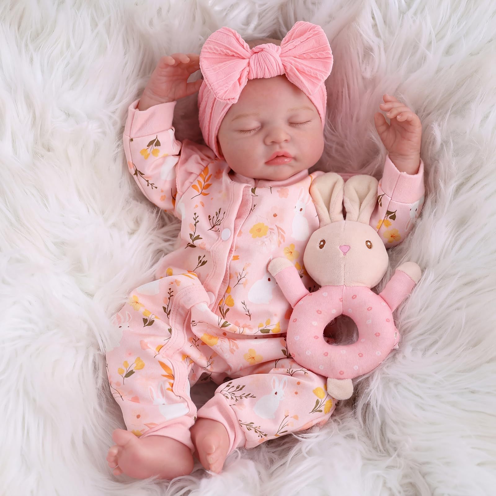 BABESIDE Reborn Baby Dolls Girl, 17 Inch Realistic Doll with Accessories