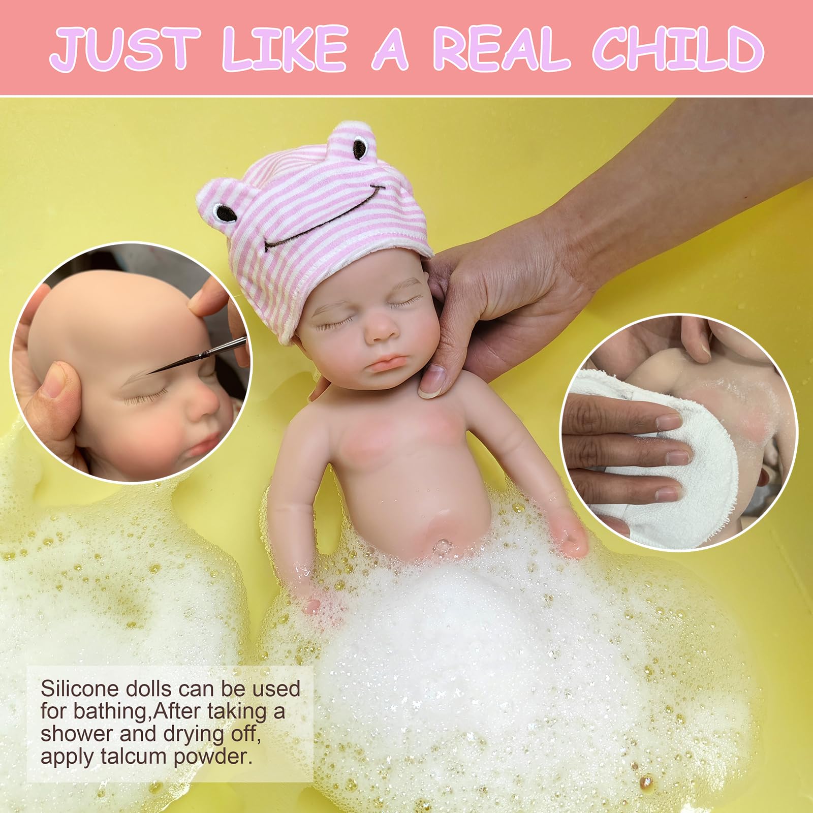 OtardDolls 33cm Reborn Baby Dolls Silicone Full Body Girl Lifelike Handmade Painted Dolls Silicone Reborn Babies for Kids
