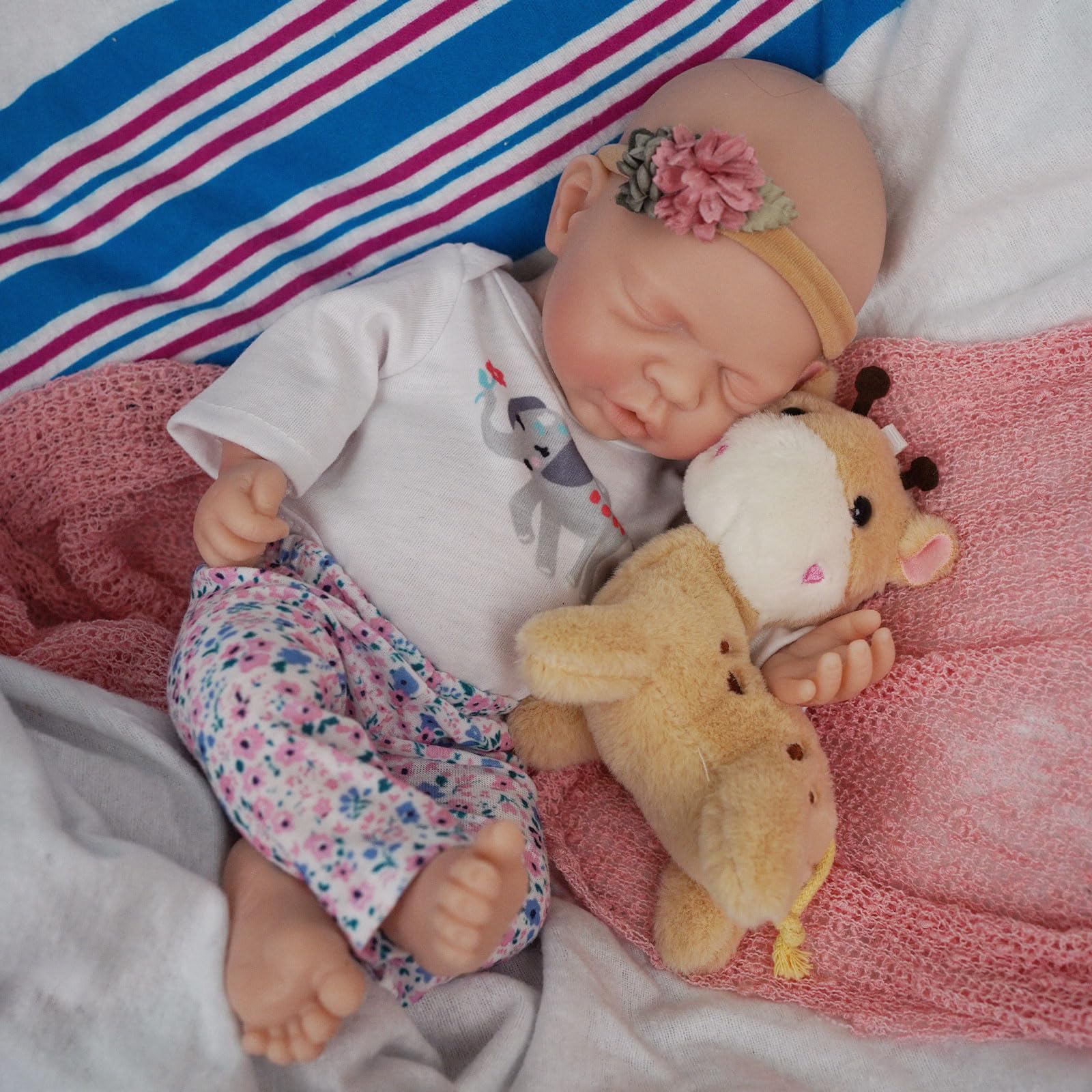 MYREBABY Lifelike Reborn Baby Dolls - 12-inch Full Silicone Newborn Girl, Real Life Baby Dolls with Clothes & Feeding Accessories Set for Kids Age 3+