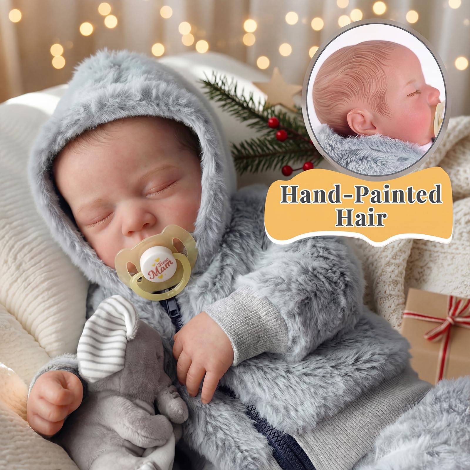 BABESIDE 17 Inch Lifelike Reborn Baby Dolls, Full Body Vinyl Boy