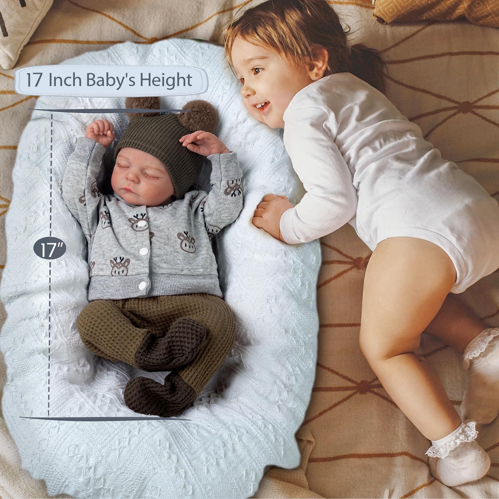BABESIDE Reborn Baby Dolls Boy, 17 Inch Realistic Doll with Accessories