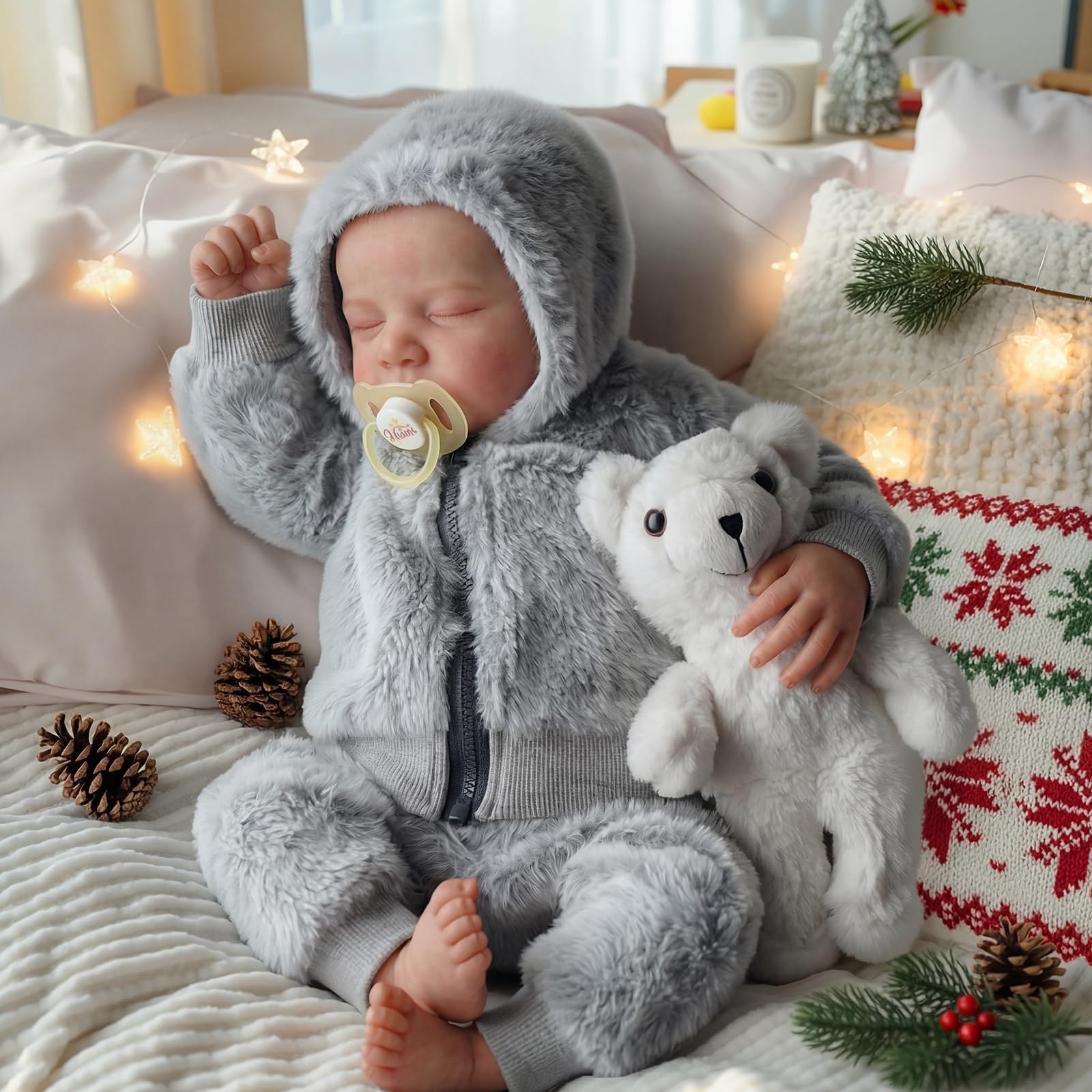 BABESIDE 17 Inch Lifelike Reborn Baby Dolls, Full Body Vinyl Boy