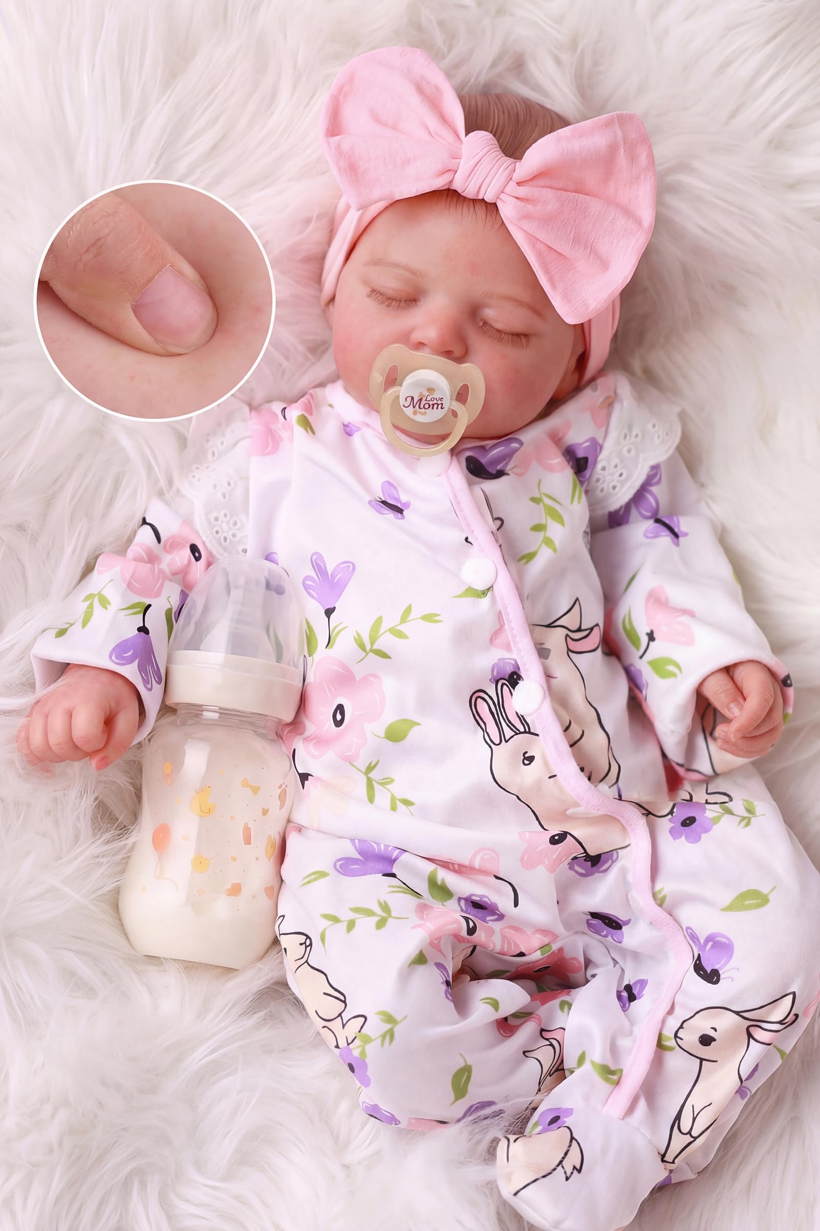 BABESIDE 20 Inch Reborn Baby Dolls Girl, Realistic Newborn Baby Doll