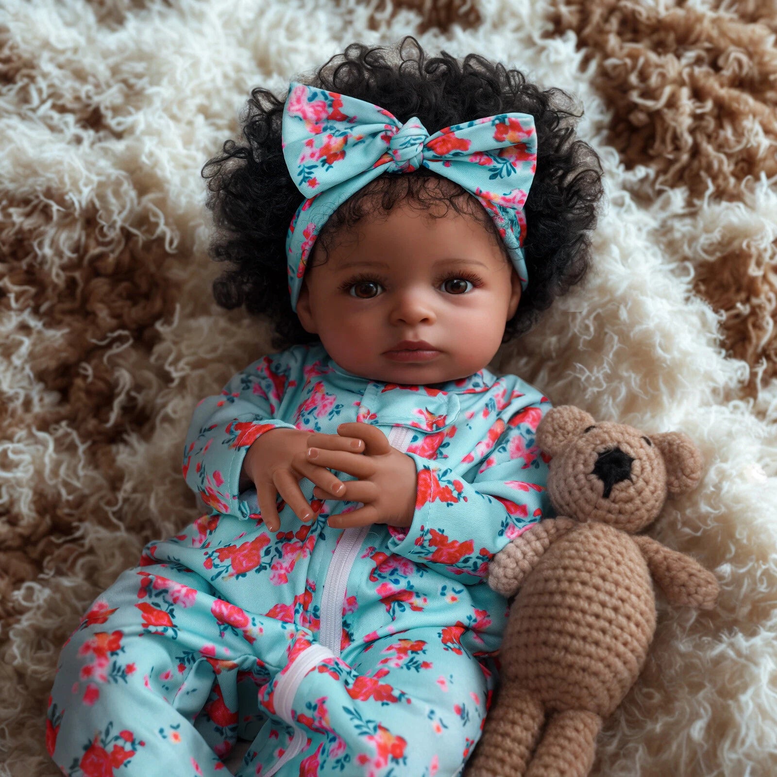 Amelia — 20-Inch Brown-Eye Soft-Body Reborn Girl Doll — product image 2